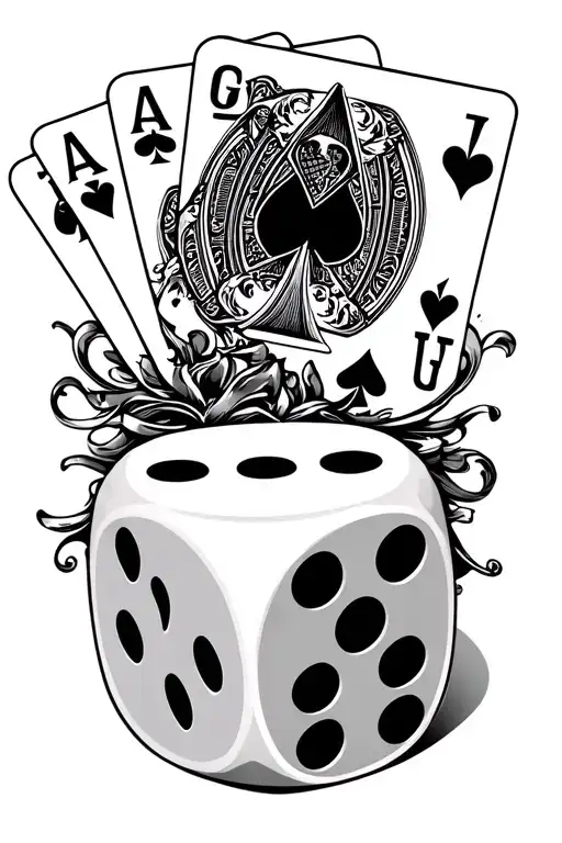 Cards Dice Symbolizing The Gamble