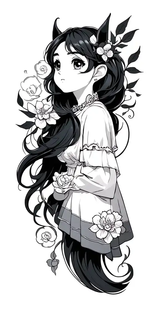 Ghibli Sleeve Tattoo Design