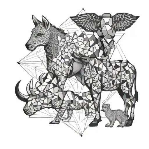 A Geometric Pattern Of Animals From Different Countries Representing The Client's Love For Travel