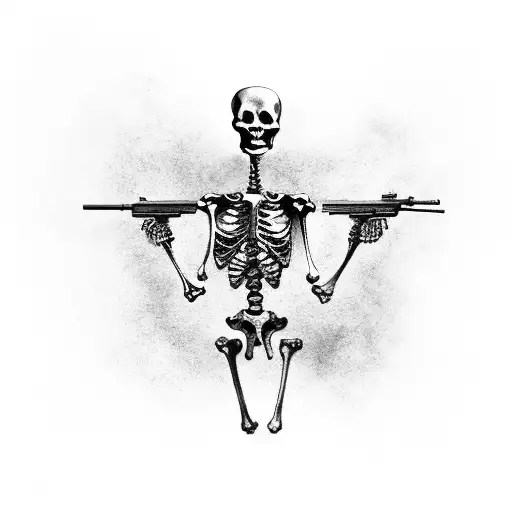 Skeleton Shooting Gun