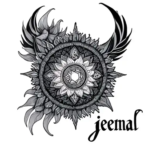 Mandala With My Name Jeenal And Sunsign Gemini