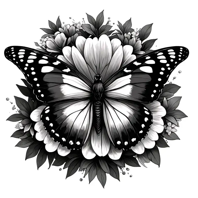 Flowers And Butterfly