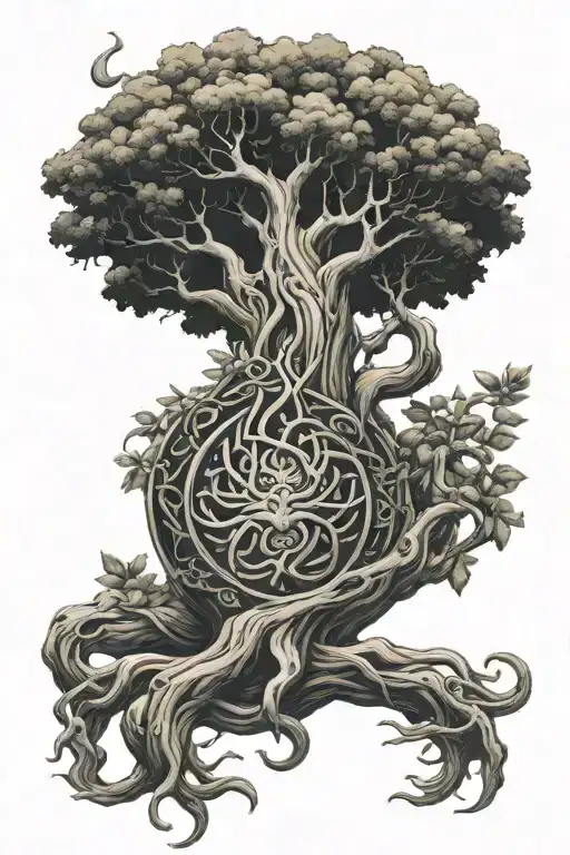 Yggdrasil Whose Roots Are Intertwined Around A Scania Logo