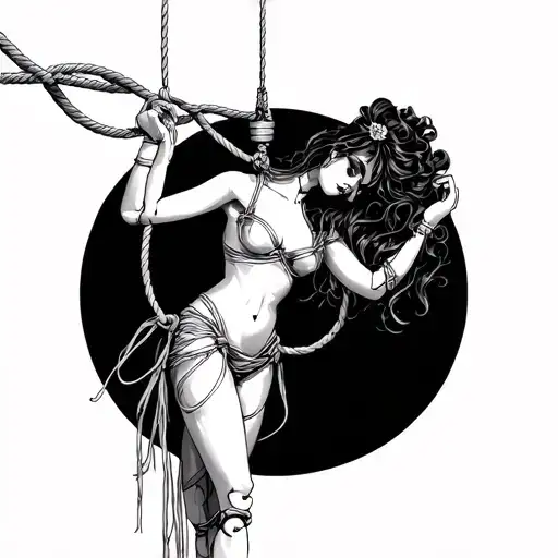 Kinky Marionette Hand Controlling Woman Shibari Rope