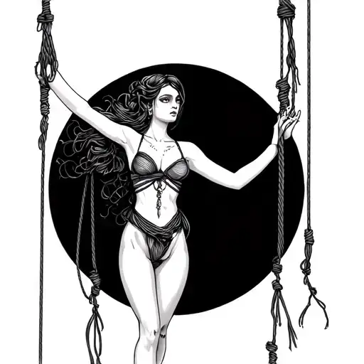 Kinky Marionette Hand Controlling Woman Shibari Rope