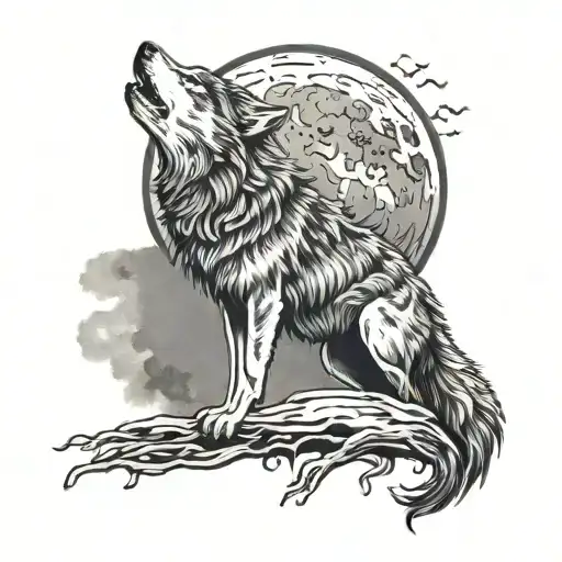 Wolf Howling At The Moon