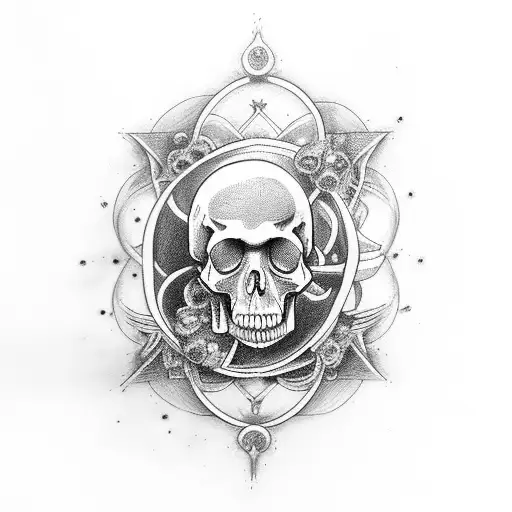 Memento Mori With Hourglass And Skull