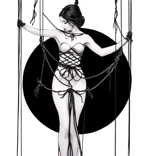 Puppet Master With Strings Woman In Shibari