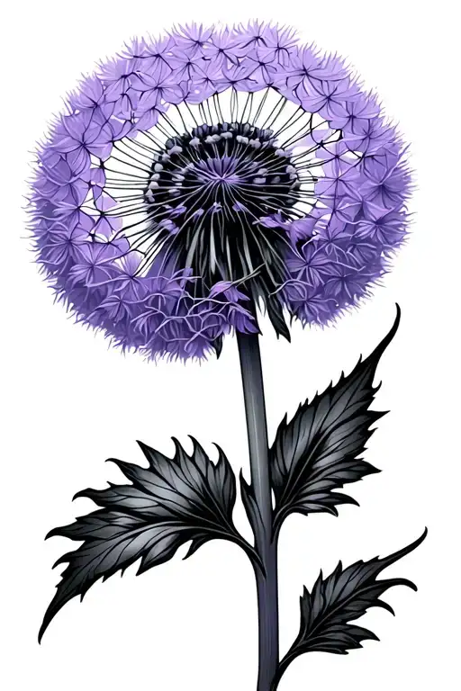 Purple Dandelion With A J