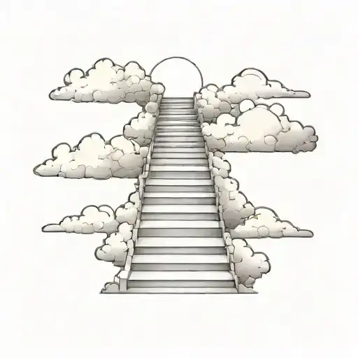Stairs To Heaven With Clouds