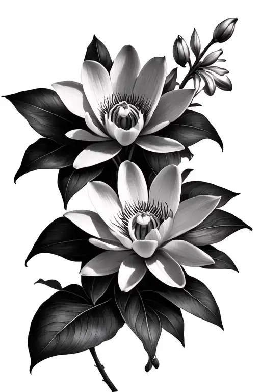 Orchid Delphinium And Water Lily Spinal