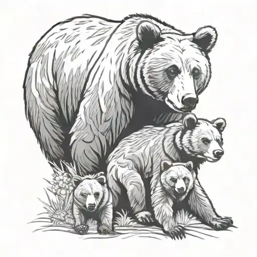 Momma Bear 2 Cubs
