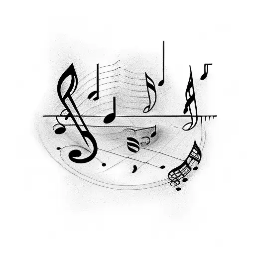 Music Notes And Rocks