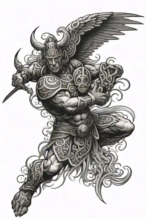 Maori War Tattoo Angel Vs Demon