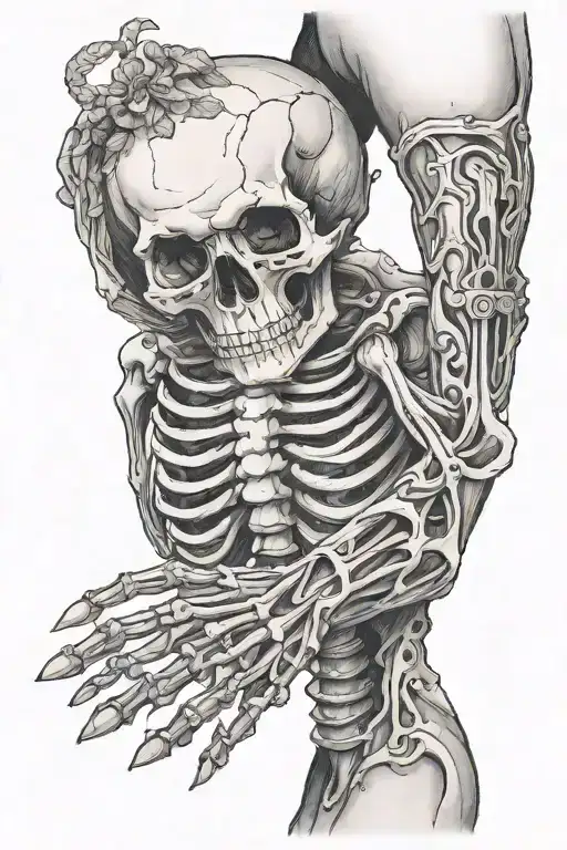 Skeleton On Hand Holding