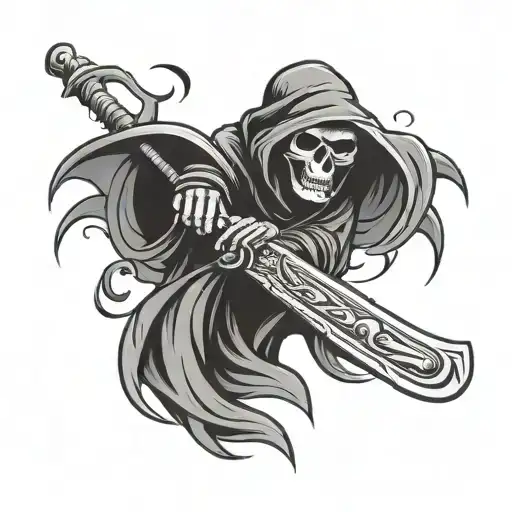 American Traditional Grim Reaper