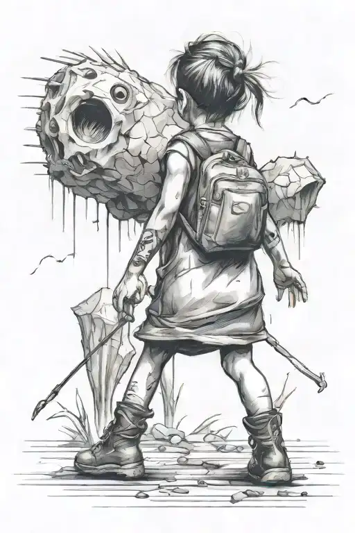 Liitle Girl Walking Towards