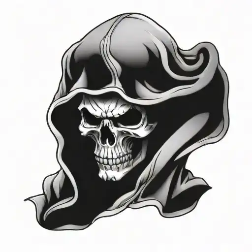Skull In Cloak Hood
