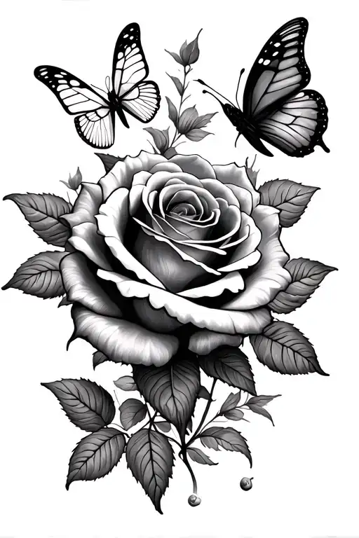 Roses Butterflies