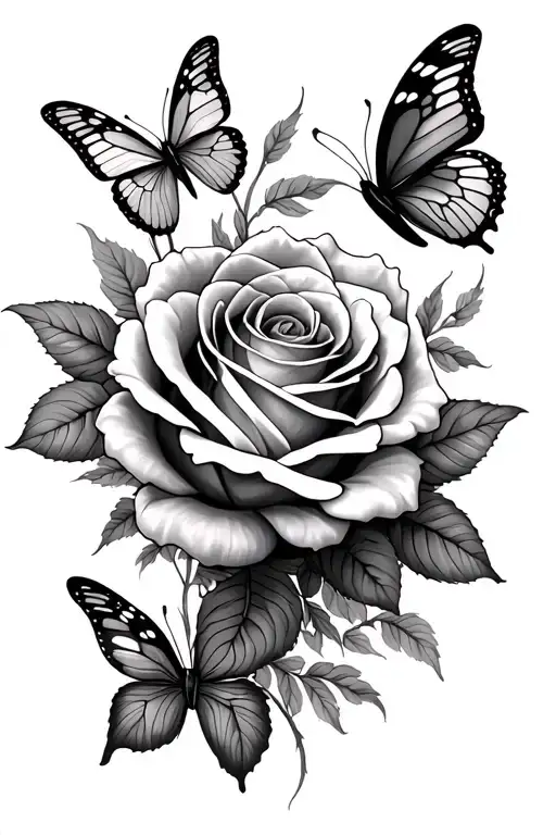 Roses Butterflies