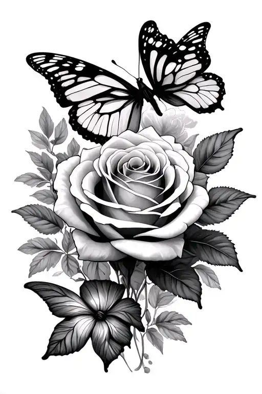 Roses Butterflies