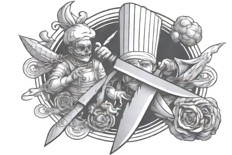 Chef Knife And Space And Art