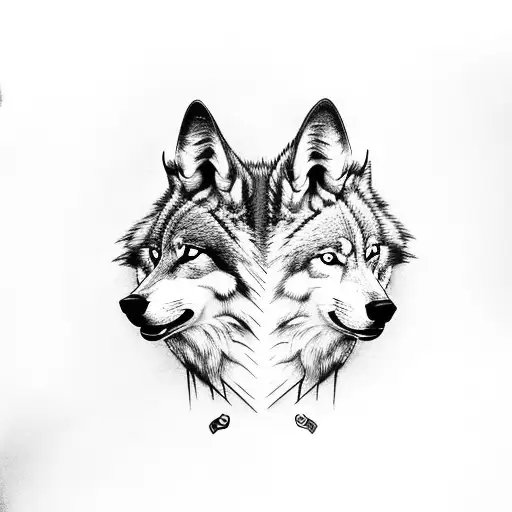 Wolf With Celtic Symbol For Father And Son