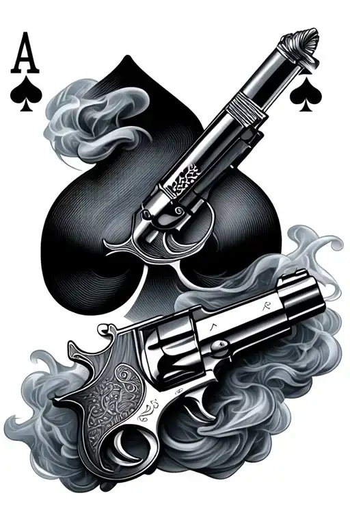 Ace Of Spades Gun And Smoke