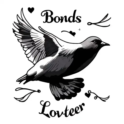 Create A Small Tattoo That Says Bonds Love Later With A Dove