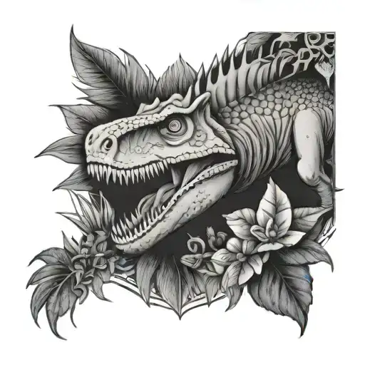 Dinosaur And Plants Arm Sleeve
