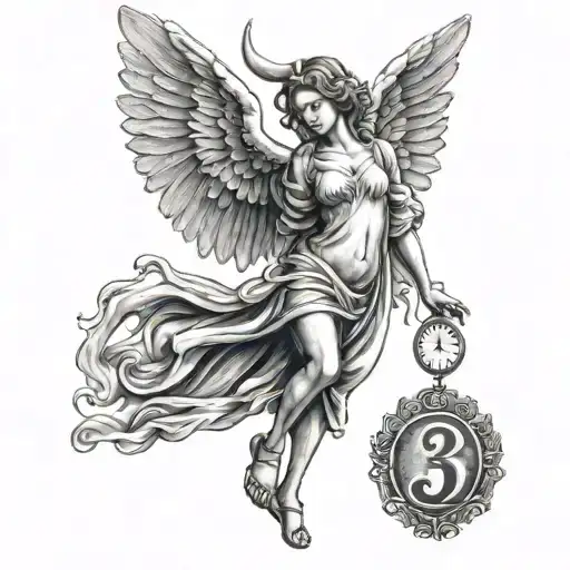 Angel In Sunlight Holding The Number 13