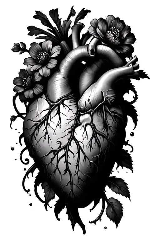 Anatomy Heart Flowers Chaos