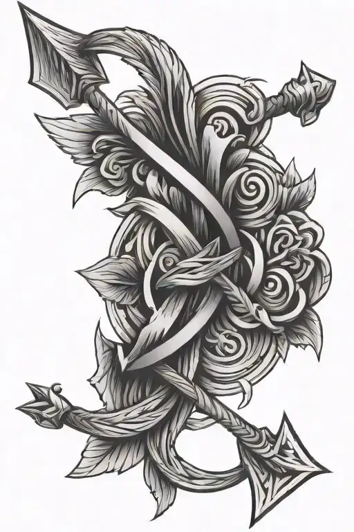 Arm Band With Arrow And Knot Design