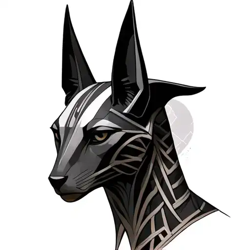 Anubis Portrait With Half