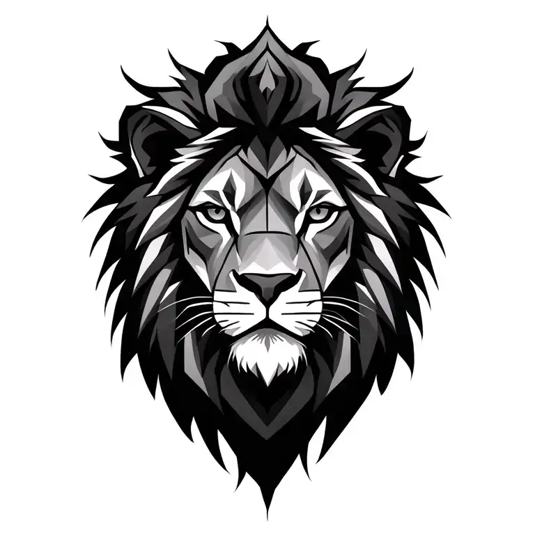 Geometric Lion Face