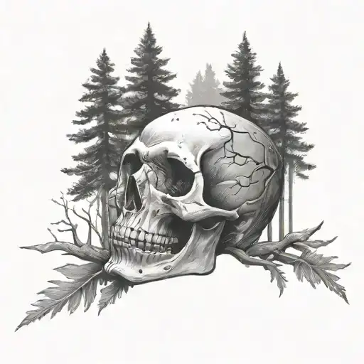 Skull In The Woods Leading