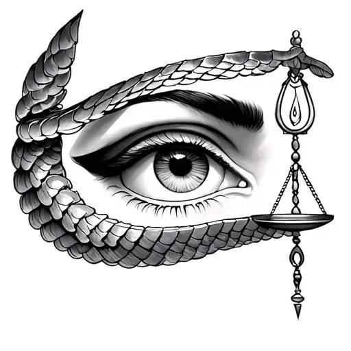 Libra Scales And Egyptian Eye