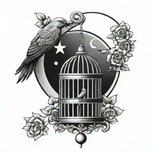 Bird Cage Crescent Moon
