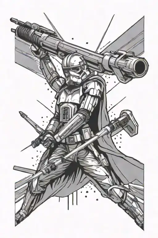 Comic Book Panel With Star Wars Minimalist Lightsabers Inside