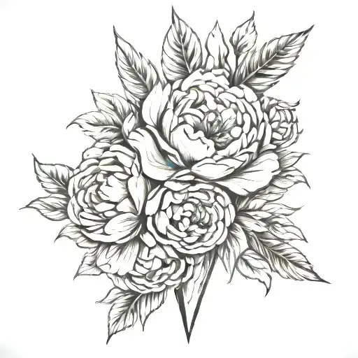 Dagger With Peonies