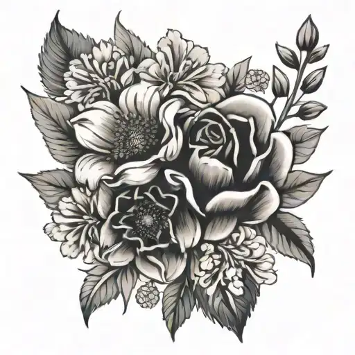 July Birth Flower And September Birth Flower Bouquet