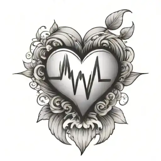 Heartbeat Line With The Name Jake And Heart At The End