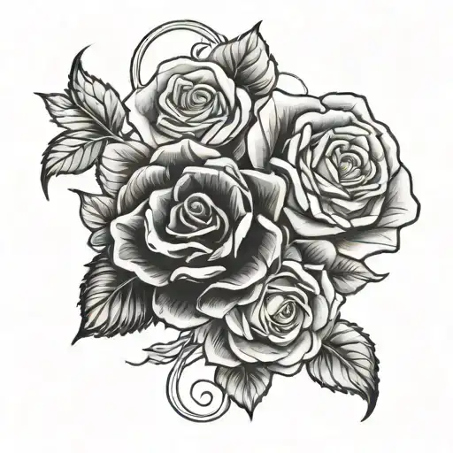 Begonia And Rose Intertwined