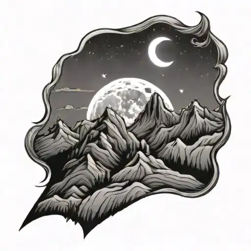 Moon And Mountain Profile
