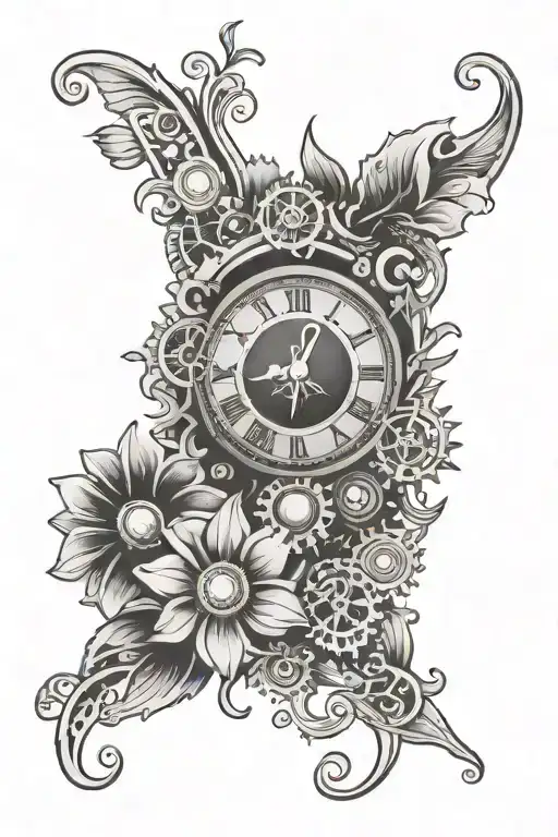 Loopin And Lilly Flower With Gear Clock Face