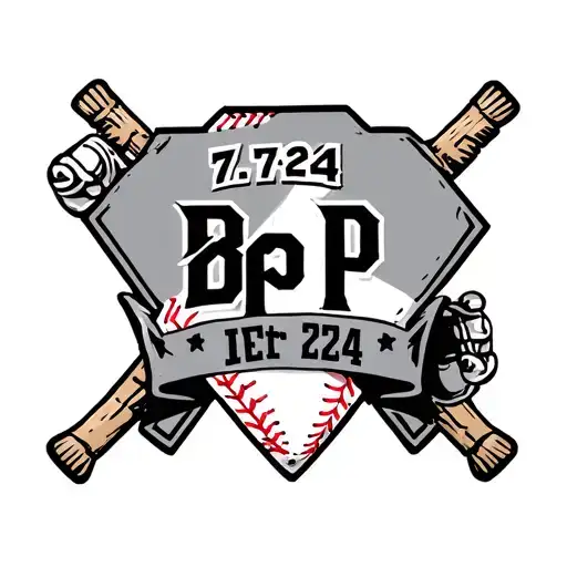 Home Plate With The Date 7-8-24 And The Initals B And P In It