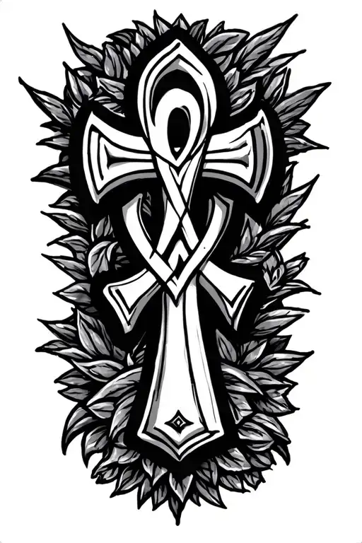 Ankh Cross Tattoo Design Incorporating