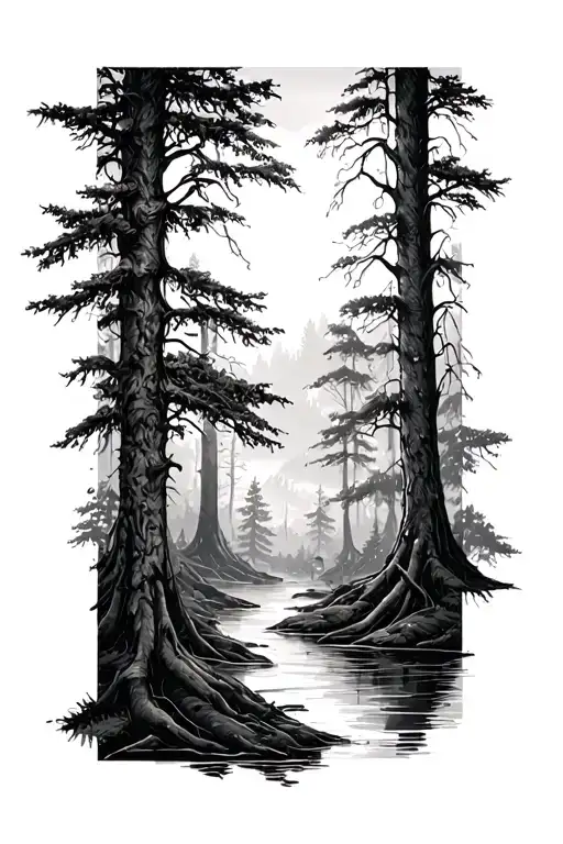 Thick Forest Scene