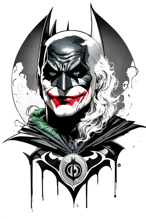 Batman And Symbol Ying Joker