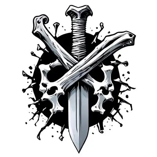 Fragmented Sword Made Of Bones